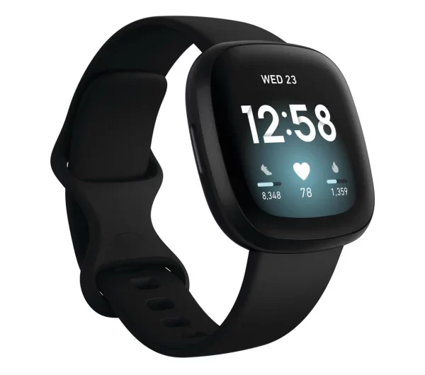 FitBit Versa3 czarny smartwatch dla seniora