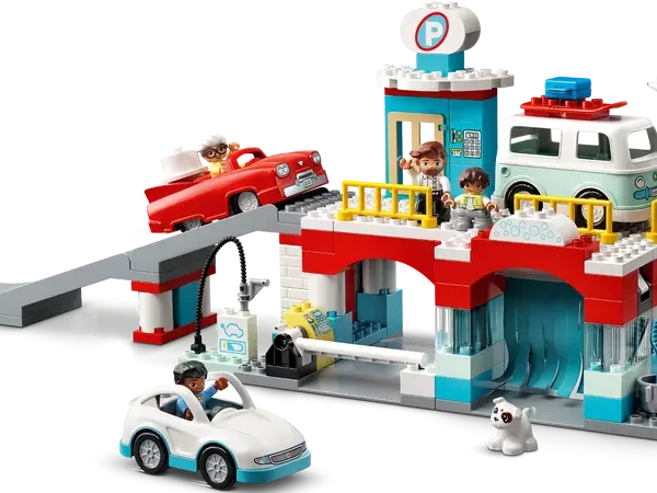 LEGO® DUPLO® Parking piętrowy i myjnia samochodowa dla wnuczka