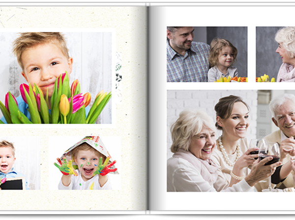 Strona fotoksiążki Colorland z wnuczkami dla dziadka