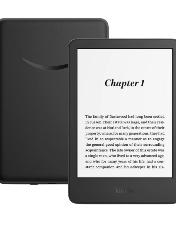 Czarny Kindle czytnik e-booków dla seniora