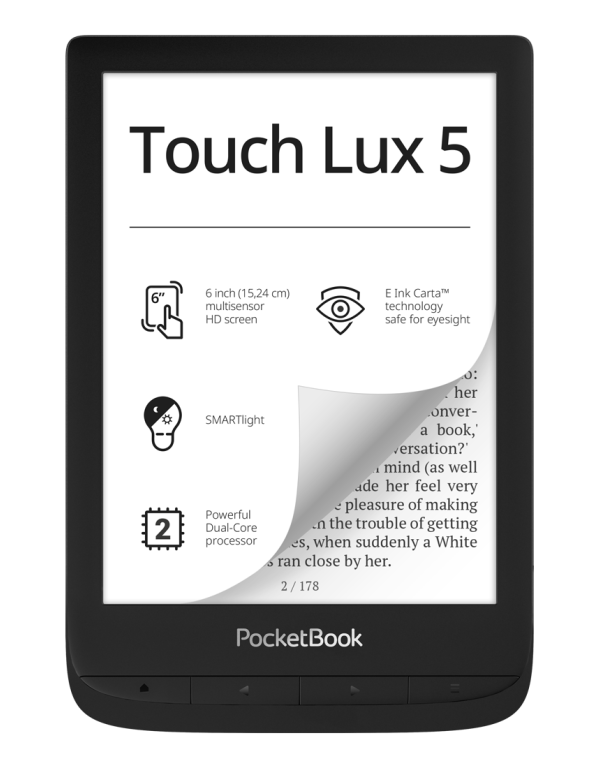 PocketBook Touch Lux 5 czarny czytnik e-booków po pięćdziesiątce