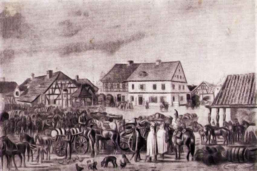 oddziały włoskie na mrągowskim rynku w 1812 roku