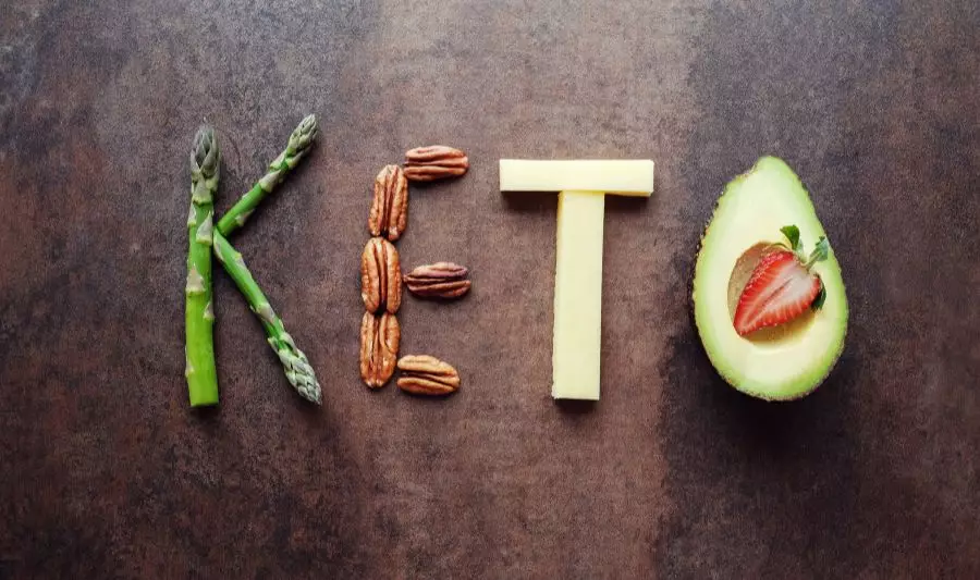 Dieta ketogeniczna, w skrócie keto, ułożona z produktów spożywczych.
