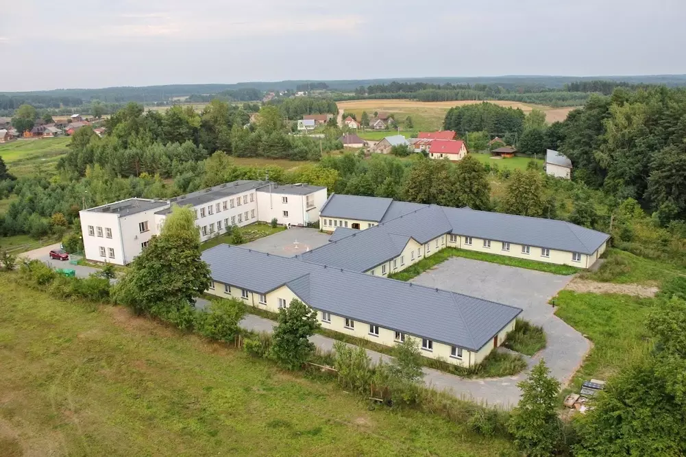 Dom Opieki Złota Jesień w Wólce Ratowieckiej z lotu ptaka