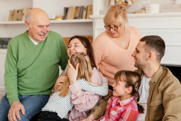 seniorzy z rodziną