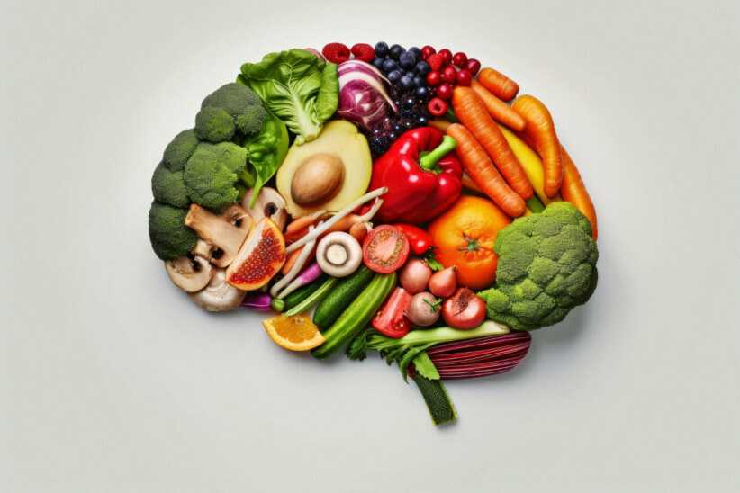 grafika mózgu z produktów spożywczych