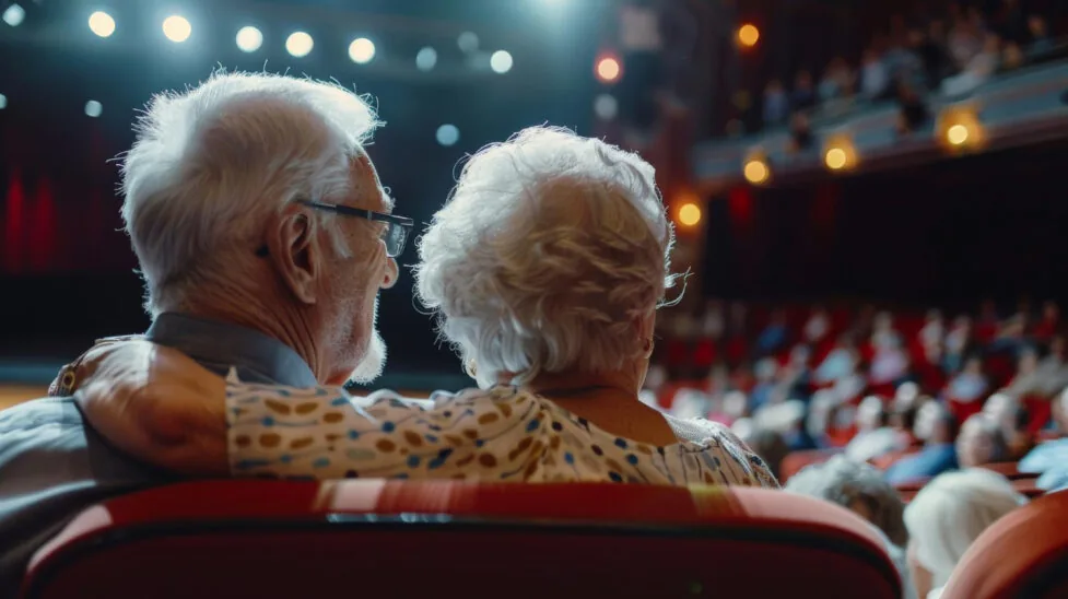 para seniorów w teatrze na spektaklu 